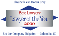 Best Lawyers Lawyer of the Year - Betsy Gray 2009